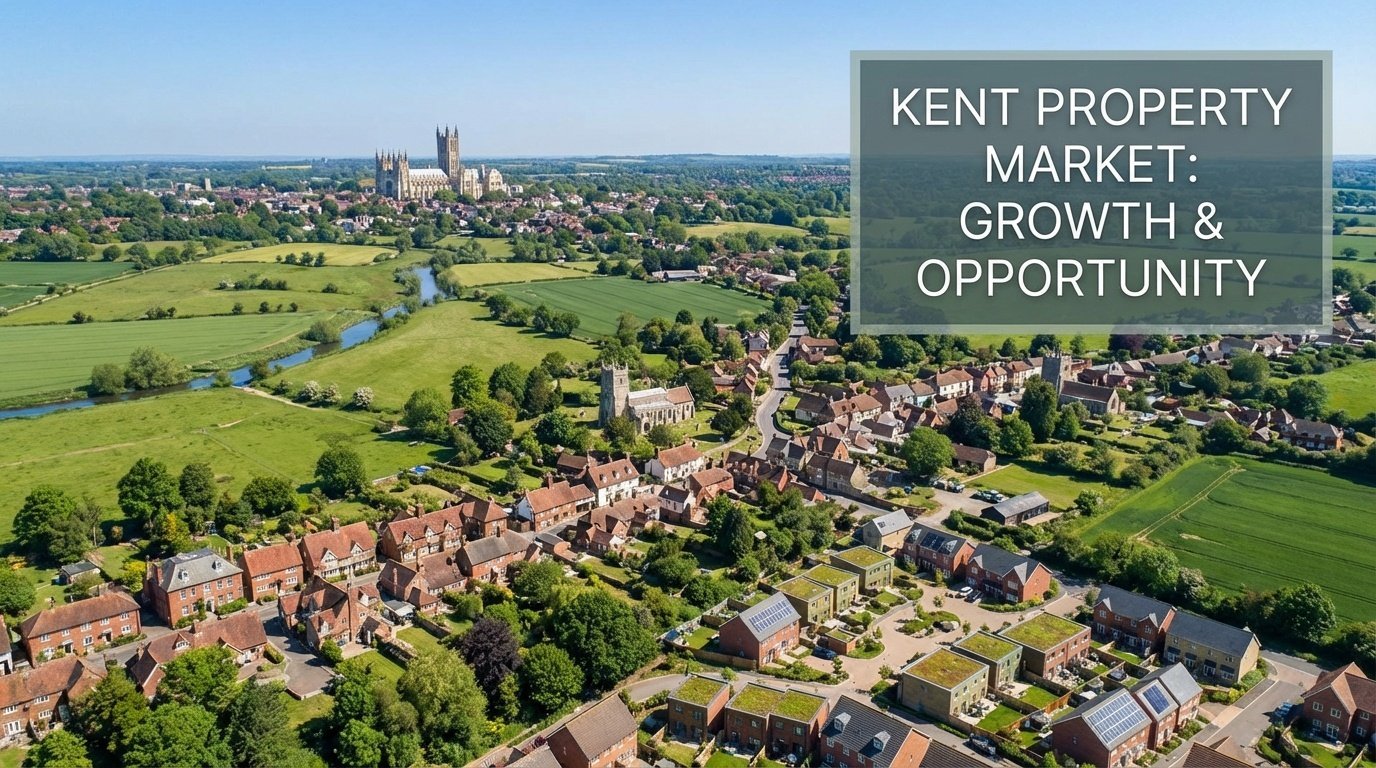 Scenic view of Kent property market showing historic towns and countryside