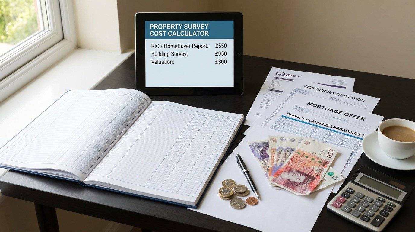 Property survey cost budgeting and financial planning documents