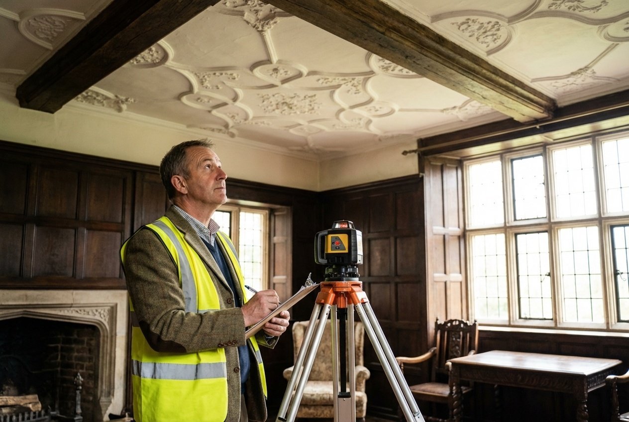 Chartered surveyor conducting full building survey